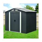 6x10ft 8x10ft Apex Roof Metal Shed , Galvanized Steel Garden Shed With Sliding Doors