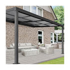 6mm 8mm Pergola Style Patio Cover Quick assembly Slide Roof Gazebo With Gutter System