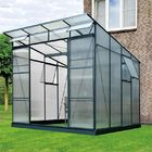 6x8ft aluminium profile silver green house with 4mm polycarboante for flower ,vegetables as garden greenhouse for sale