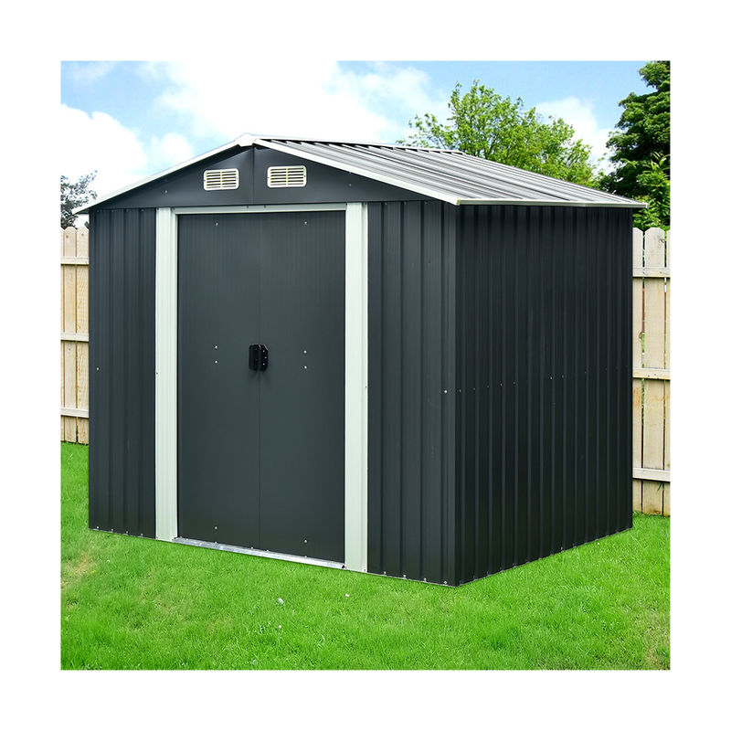 Anthracite Green Outdoor Metal Storage Shed 4x6ft 5x6ft 6x8ft 6x10ft 8x10ft Easy Assemble