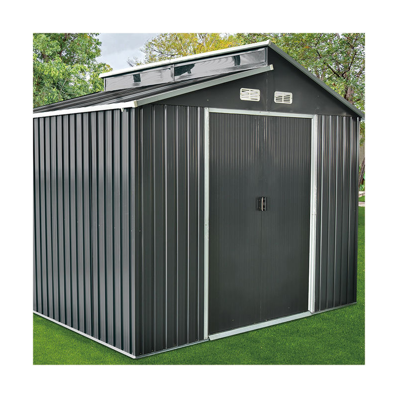 Apex Roof Skylight Garden Shed, 6x8ft 8x9 Metal Shed Anthracite