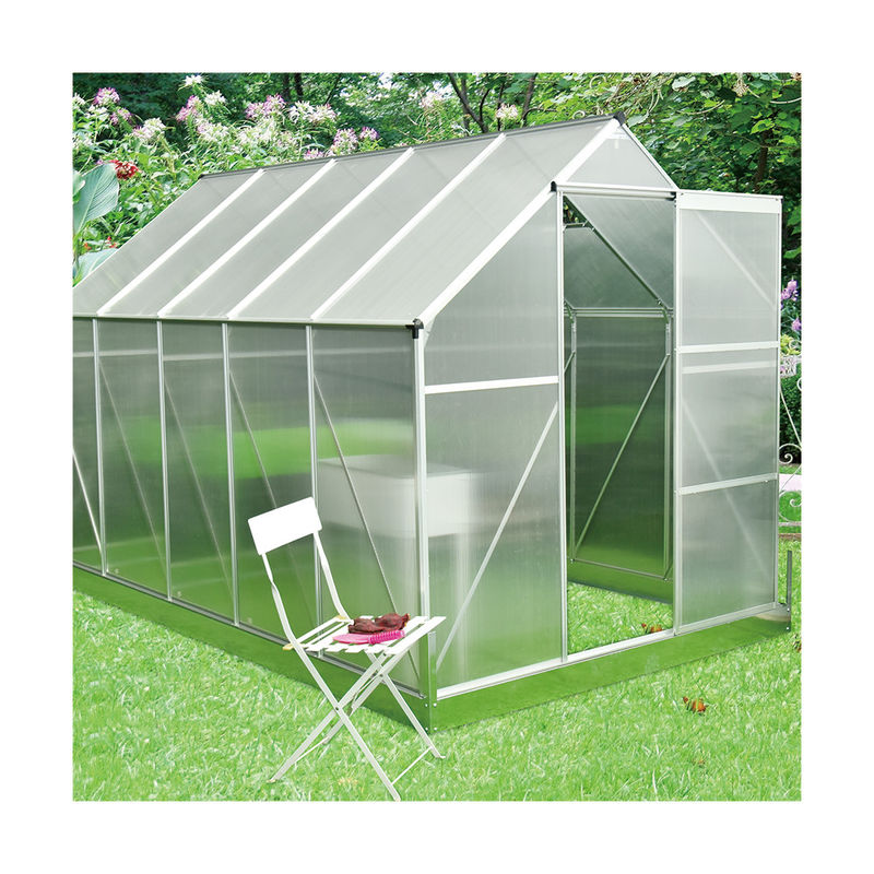 6x6ft 8x6ft 10x6ft Aluminium Frame Greenhouse With Metal Base