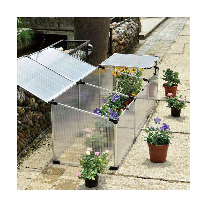 Natural Silver Aluminium Frame Greenhouse 1.0mm 4mm With Vent / Anchor