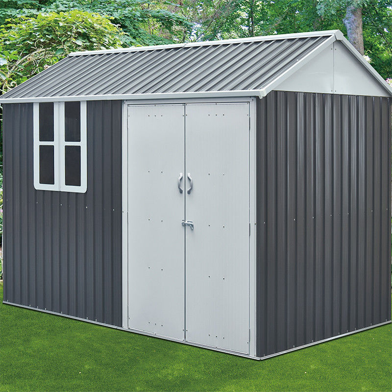 Anthracite Grey Metal Shed 6x8ft 6x10ft 8x10ft With 2pcs Plastic Door Handle